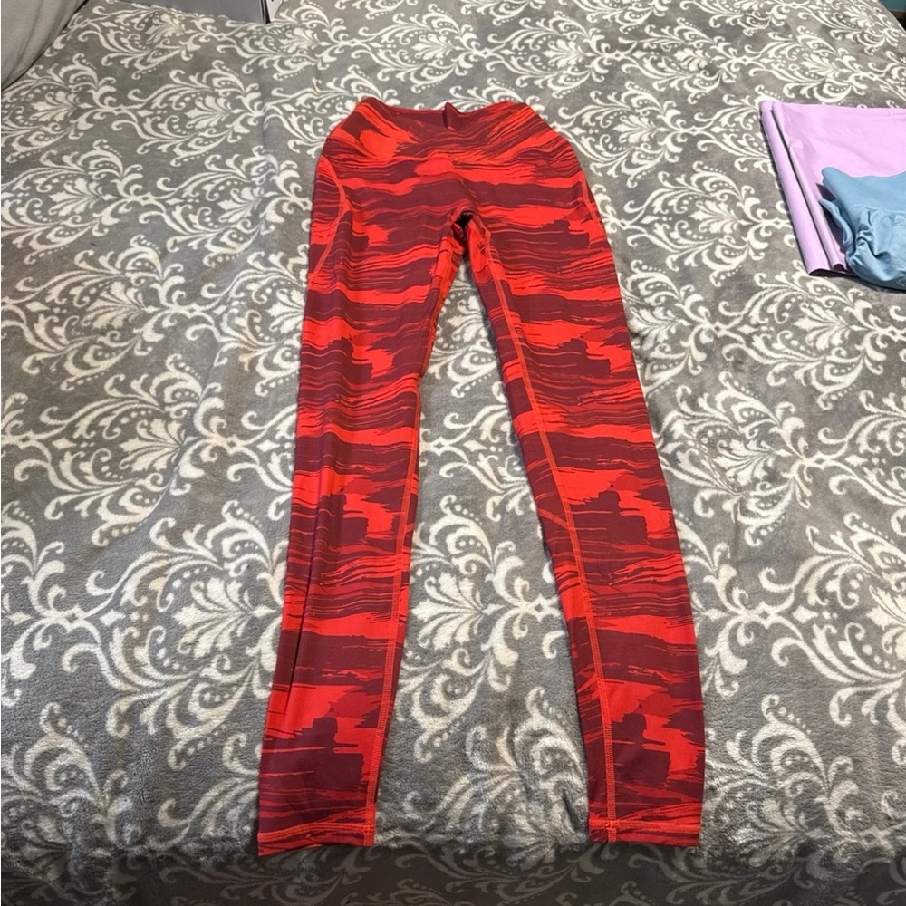 Alphalete Red and Gray Patterned Leggings